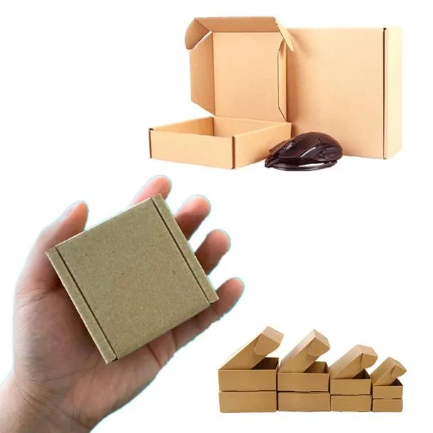 Wholesale Mini Square Kraft E Flute Corrugated Paper Aircraft Small Soap Packaging Box With Logo