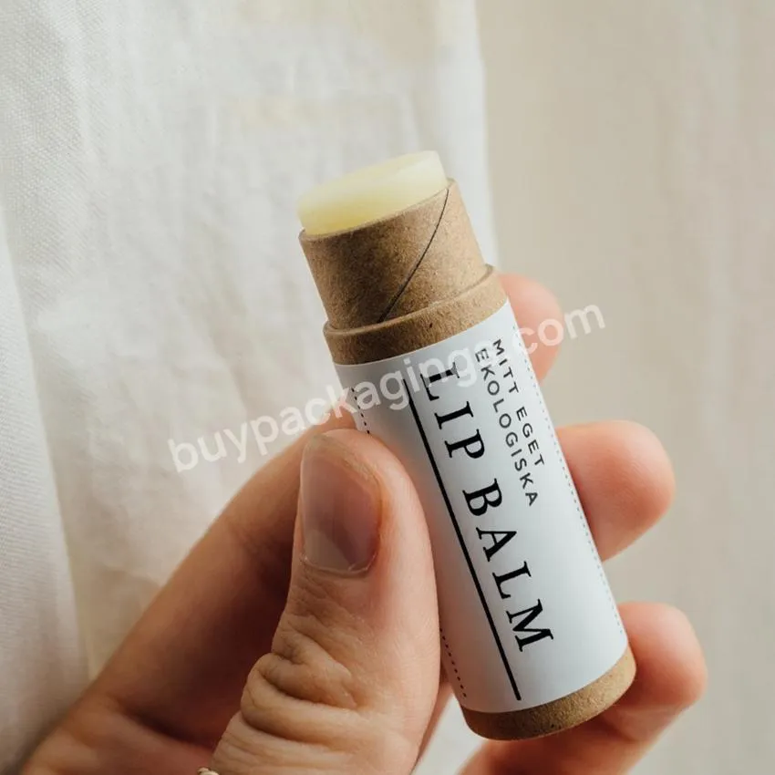 Wholesale natural kraft lipstick paper tube packaging container for cylinder lip balm packaging tube