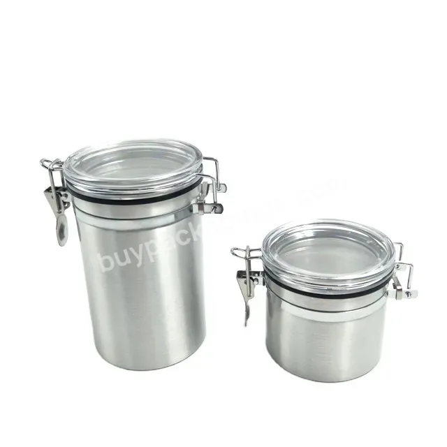 Wholesale Oem Custom Airtight Stainless Steel Canister Set Tea Sugar Coffee Canisters Kitchen Canisters With Customized Logo For Dry Food Liquid - Buy Airtight Coffee Canisters,Airtight Stainless Steel Canister,Stainless Steel Canister.