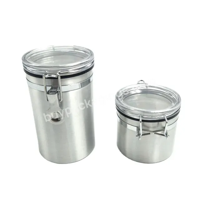 Wholesale Oem Custom Airtight Stainless Steel Canister Set Tea Sugar Coffee Canisters Kitchen Canisters With Customized Logo For Dry Food Liquid - Buy Airtight Coffee Canisters,Airtight Stainless Steel Canister,Stainless Steel Canister.