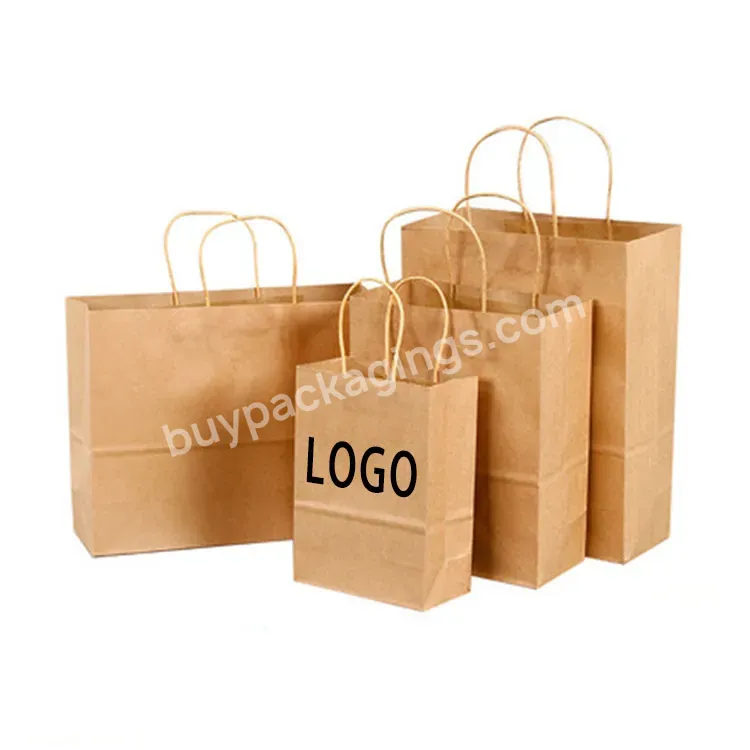 Wholesale Oem Customised Plain Takeaway Paper Bag Eco-friendly Recycled Brown Kraft Paper Takeout Bag With Logo For Fast Food - Buy Luxury Custom Size Package Paper Handle Paper Bag Kraft Paper Shopping Bag,Custom Printed Your Own Logo White Brown Kr