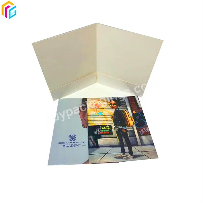 Wholesale Paper File Printing Custom Logo Business Card Slot With Two Pockets Brochure Flyer Presentation Folder