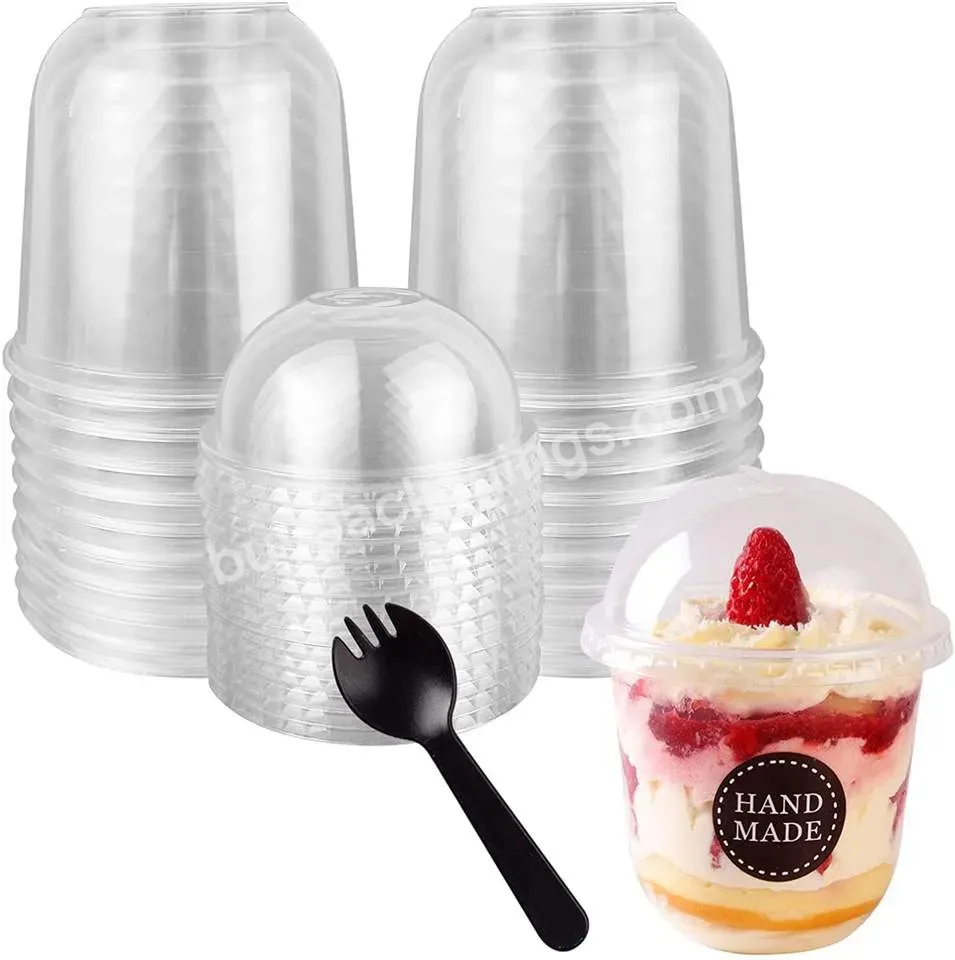 Wholesale Party Supply Eco Friendly Disposable Heart Plastic Ice Cream Mousse Desert Cup Mini Dessert Cups
