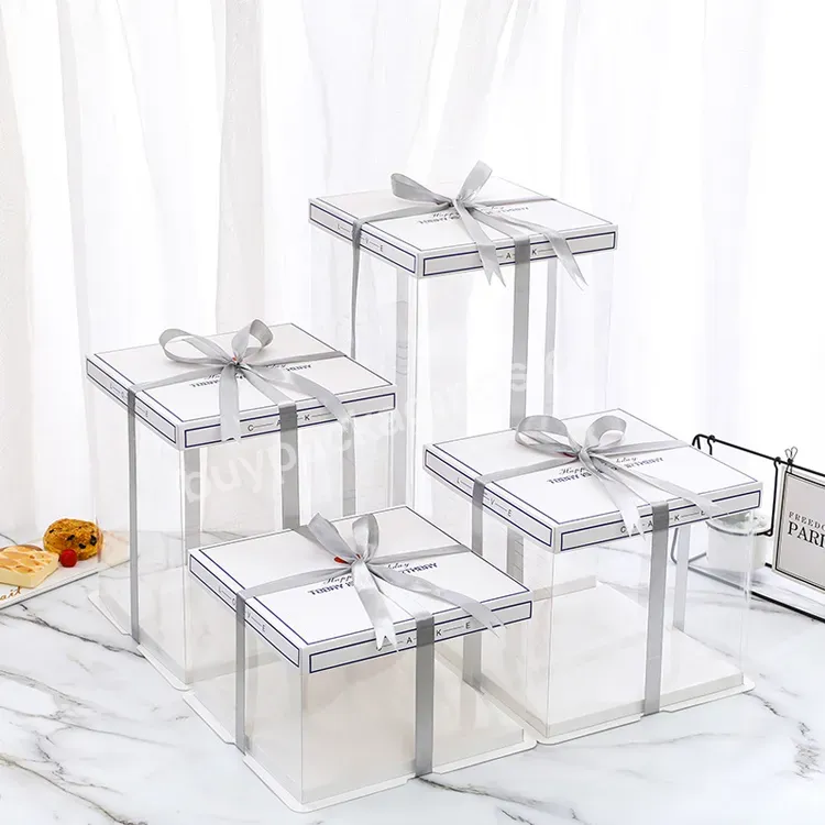 Wholesale Pet Square Tall Transparent Cake Box Packing Swiss Roll Clear Plastic Transparent Cake Box - Buy Cake Box,Clear Cake Box,Transparent Cake Box.