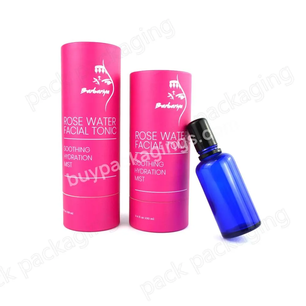 Wholesale Price 50ml Perfume Bottle Packaging Round Paper Cardboard Tube For Essential Oil Glass Bottle Cylinder Box