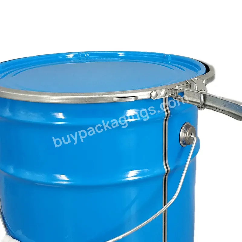 Wholesale Printing 20 Liter Round Metal Tin With Lock Ring Lid Pail Tinplate Pail For Paint Packaging - Buy Customized,Oil Tin Can,Can Container.