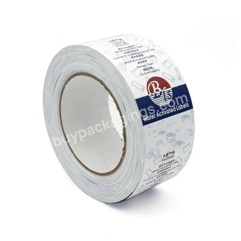 Wholesale Recycled Strong Sticky Sealing Reinforced Kraft Paper Packing Tape Water Activated Tape For Carton Pack