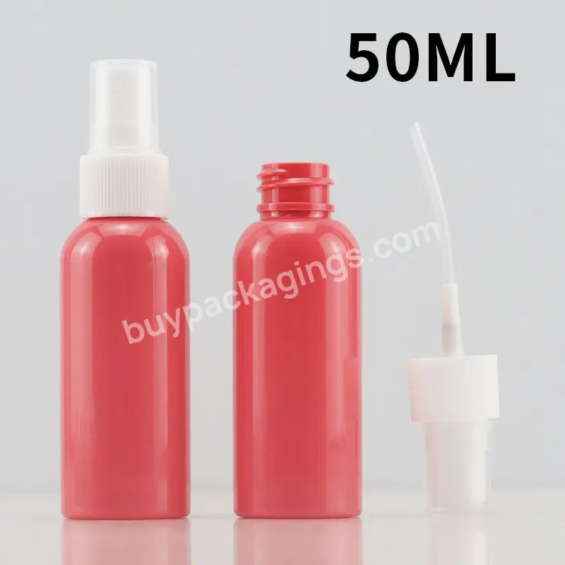 Wholesale Red 50ml Plastic Cosmetic Packaging Round Pet Lotion Dispenser Pp Spray Pump Bottle With Cap - Buy Trigger Spray Pump Bottle,Spray Bottle,Pet Spray Bottle.