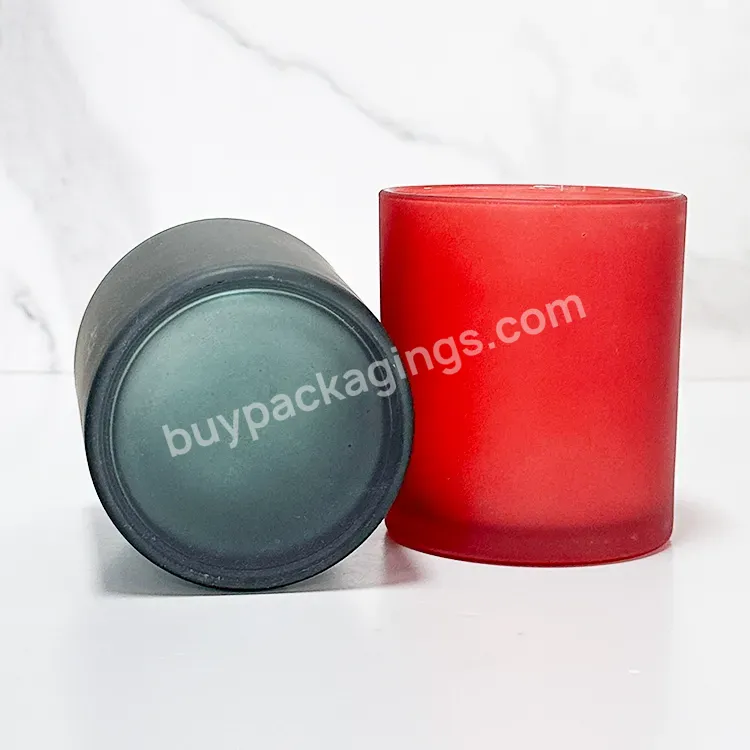 Wholesale Red Grey Candle Glass Jar Empty Glass Candle Jars For With Gols Silver Lids