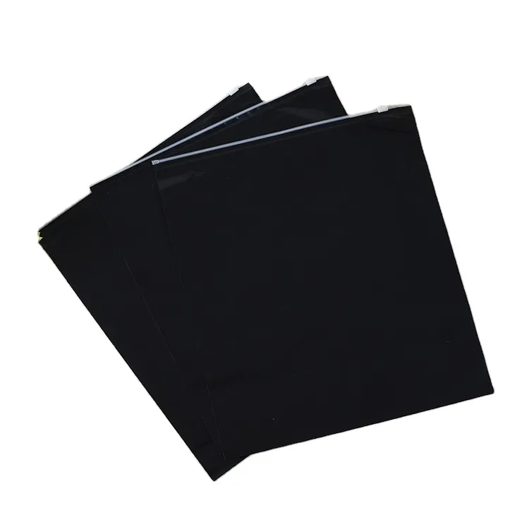 Wholesale Resealable PE PVC Durable Packaging Swimwear Custom Eco Recycled Seal Zipper Black Shirt Clothing Zip Bag