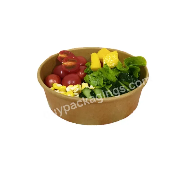 Wholesale Rice Paper Water Bowl Salad Paper Bowl With Lid Food Container