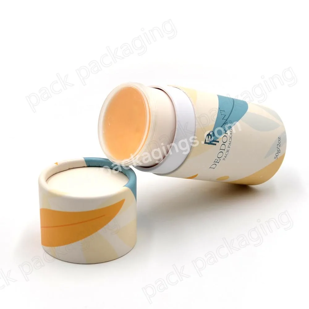 Wholesale round 50g solid perfume  deodorant container paper tube packaging