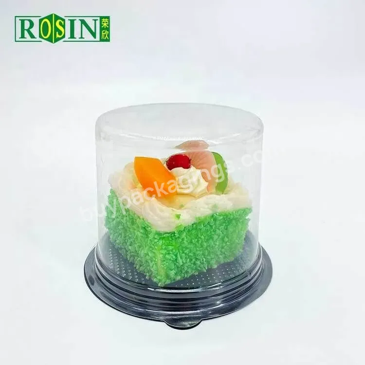 Wholesale Round Pet Disposable Clear Plastic Mousse Cake Box Containers With Cake Dome Cover