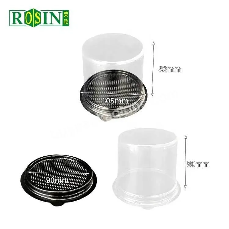 Wholesale Round Pet Disposable Clear Plastic Mousse Cake Box Containers With Cake Dome Cover