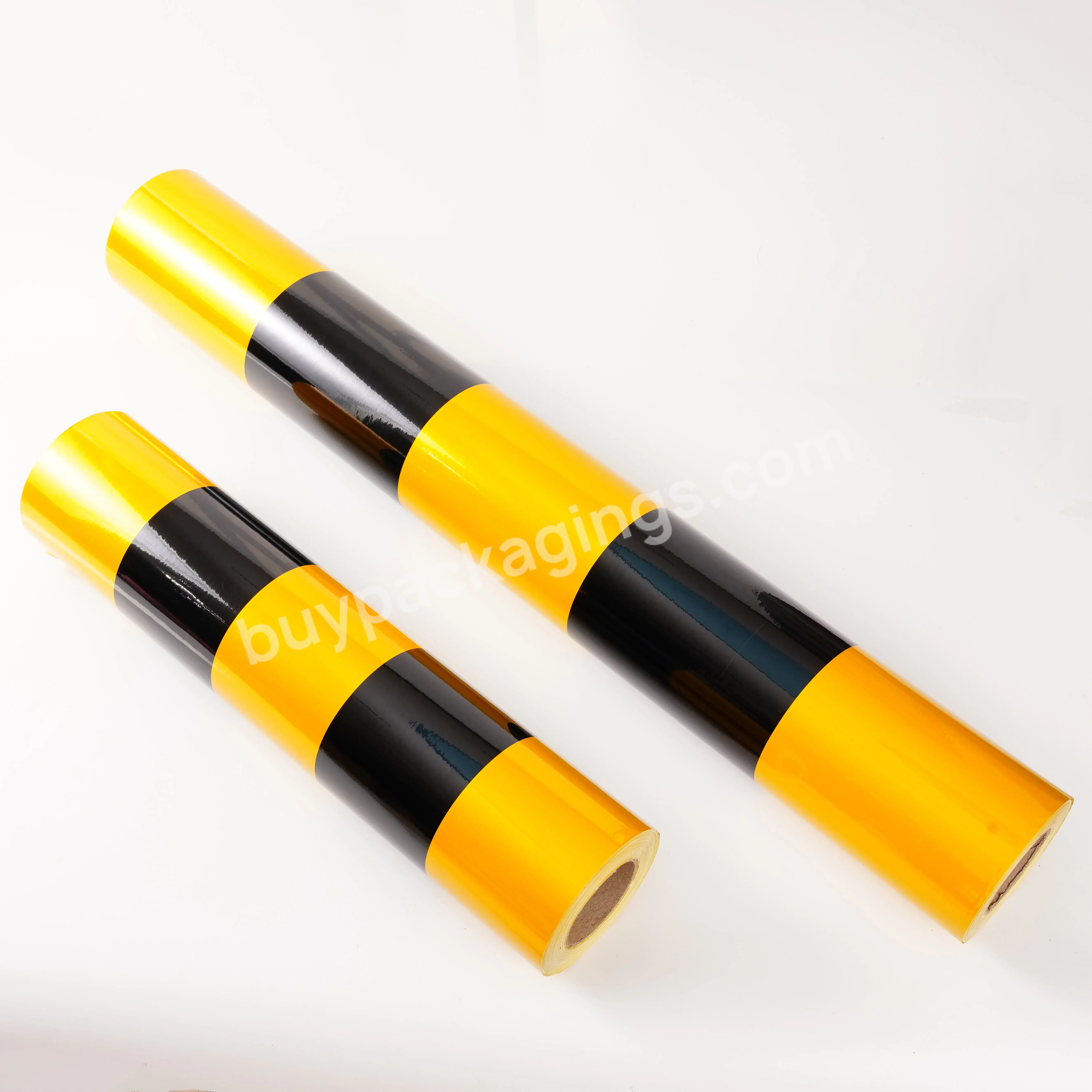 Wholesale Self Adhesive Reflective Tape Yellow And Black Double-color Reflective Tape