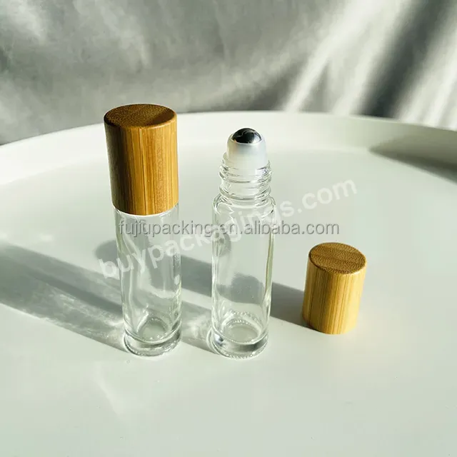 Wholesale Skincare Packaging Empty Glass And Bamboo Bottle With Metal Roller Ball And Bamboo Cap - Buy Bamboo Roller Ball,Glass Roller Ball,10ml Glass Roller Ball.