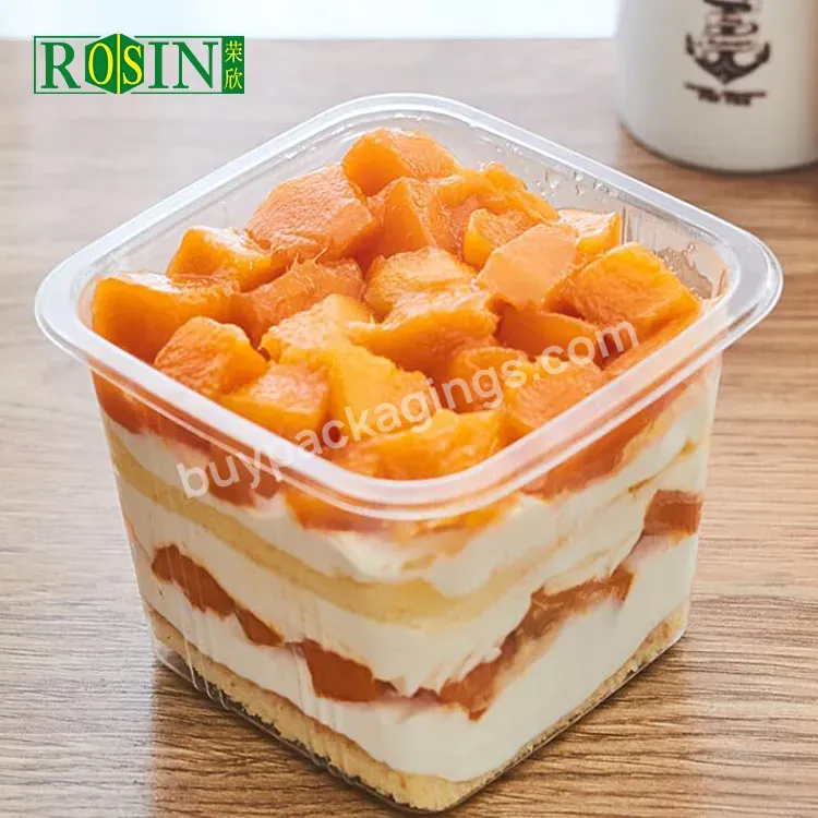 Wholesale Square Clear Box Fruit Cake Packaging Box Bakery For Small Cakes