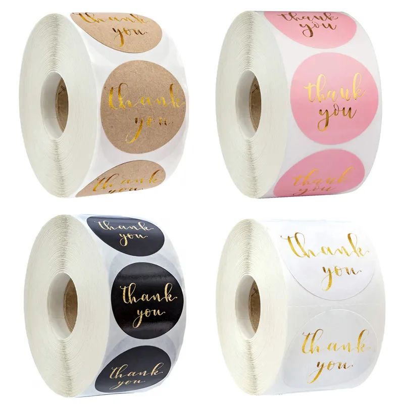Wholesale Thank You Sticker For packaging Candle Gift Box Chocolate honey decoration bag sealing paper stickers roll