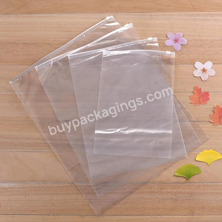 Wholesale transparent plastic bag PE zipper bag custom LOGO underwear clothing bag