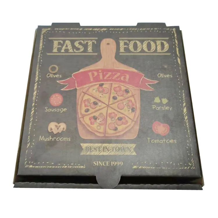 Wholesale Tuck Up Folding Kraft Paper Food Grade Pizza Packing Box