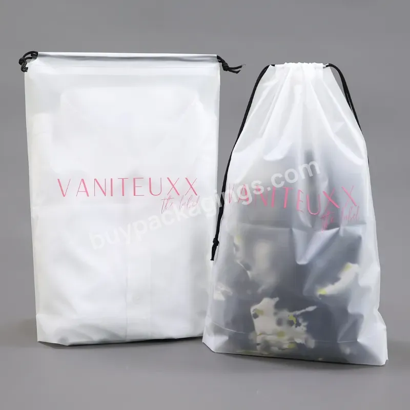 Wholesale Waterproof Drawstring Bags Polyester Custom Logo Clear Frosted Plastic Packaging Bags For Garment - Buy Waterproof Drawstring Bag,Plastic Drawstring Bag,Plastic Packaging Bags For Garment.