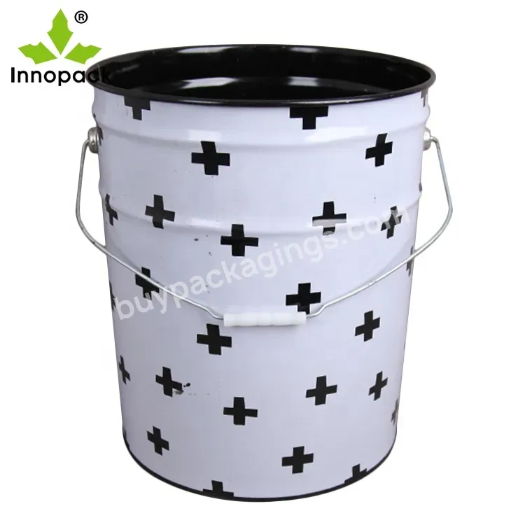Wholesale Well Designed 20l Customizable Logo Metal Buckets With Lid For Paint - Buy Metal Bucket With Lid,5 Gallon Metal Bucket,Metal Bucket Pail.