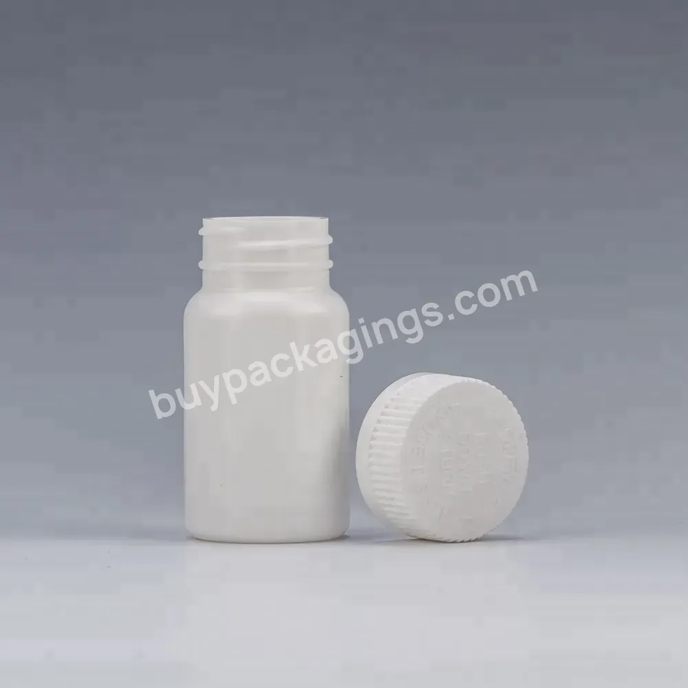 Wholesale White Empty Plastic 60ml Medical Tablet Container Safety Seal Hdpe Vitamin Pill Bottles With Child-proof Bottle Cap - Buy Child-proof Bottle Cap,Medical Container,Safety Seal Pill Bottle.