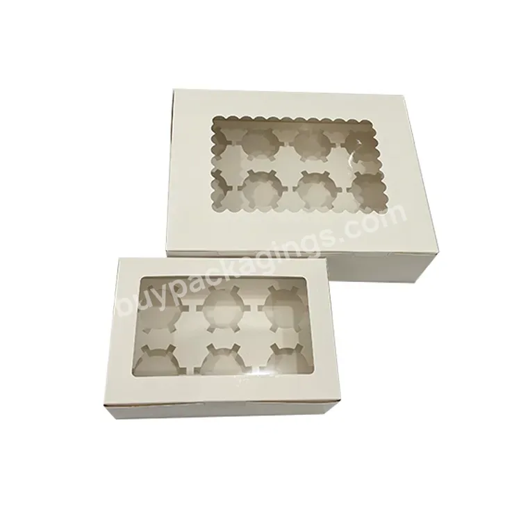 Wholesale White Small Cake Paper Boxes Packaging Ecofriendly Custom 12 Mini Cupcake Boxes With Window - Buy Mini Cupcake Box,Cupcake Boxes 12,Cupcake Boxes With Window.