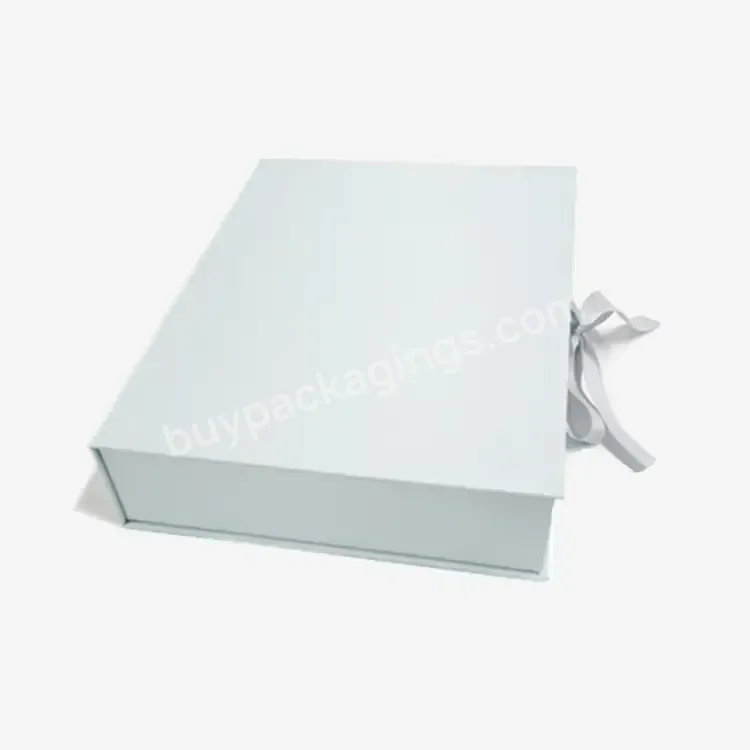 Wig Packaging Magnetic Rigid Cardboard Gift White Book Shape Paper Box With Ribbon - Buy Wig Gift Packaging Box,Luxury Packaging Gift Box With Ribbon,Magnetic Lid Box.