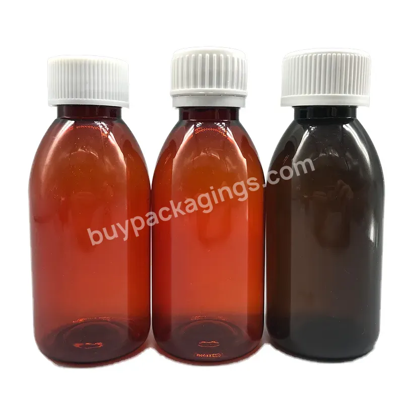 Without Scale Pharmaceutical 4oz 125ml Pet Plastic Amber Brown Syrup Bottle With 15ml/30ml Measuring Cup - Buy Simple Plastic 125ml Pet Bottle For Cough Syrup,4oz 125ml Plastic Syrup Bottle With Tamper-proof Cap,4oz 125ml Pharmaceutical Plastic Cough