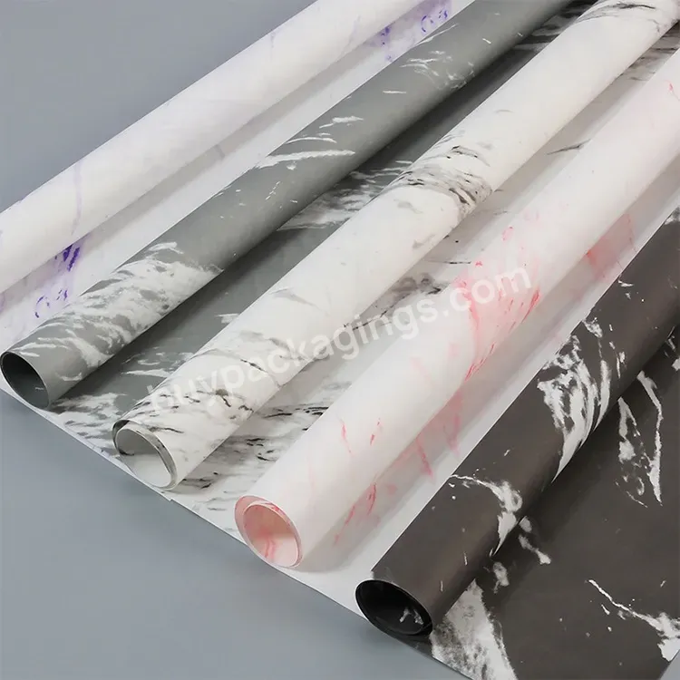 Wood Pulp Marble Flower Wrapping Paper Roll Decorative Bouquet Packing Gift Wrapping Paper - Buy Flower Wrapping Paper,Gift Wrapping Paper,New Cheap Marble Texture Flower Wrapping Paper Types Of Gift Wrapping Paper.