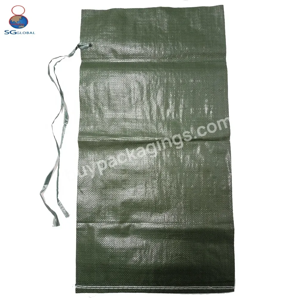 Woven Bag Sacks For Sand Hot Sale 14x26 White Black Green Agriculture Heat Seal Offset Printing Moisture Proof 100% Virgin Pp - Buy Sacks For Sand,Sand Sack,Sand Bags For Sale.