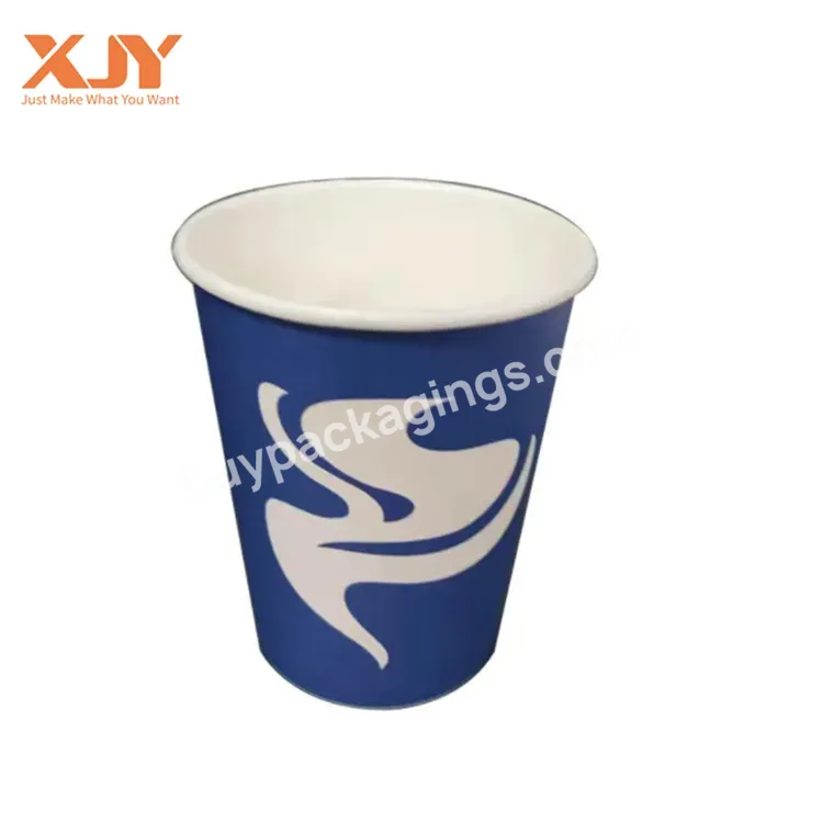 Xjy Biodegradable Custom Logo Paper Cup Disposable Hot Drink Compostable Printed Coffee Cups With Plastic Lids