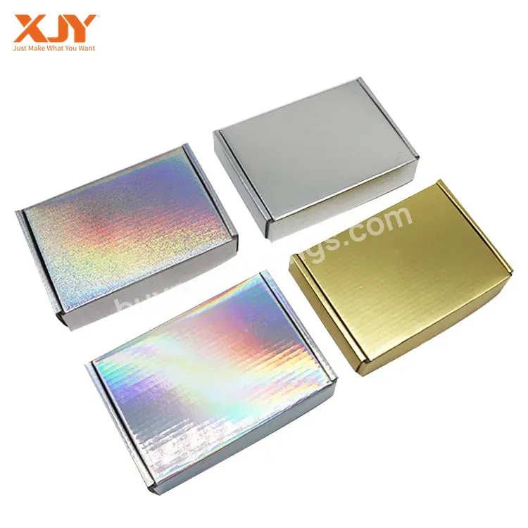 Xjy Corrugated Holographic Packaging Box Cardboard Printing Candy Mailing Shipping Box Small Business Custom Mailer Box - Buy Corrugated Mailing Boxes,Holographic Packaging Box,Holographic Box.