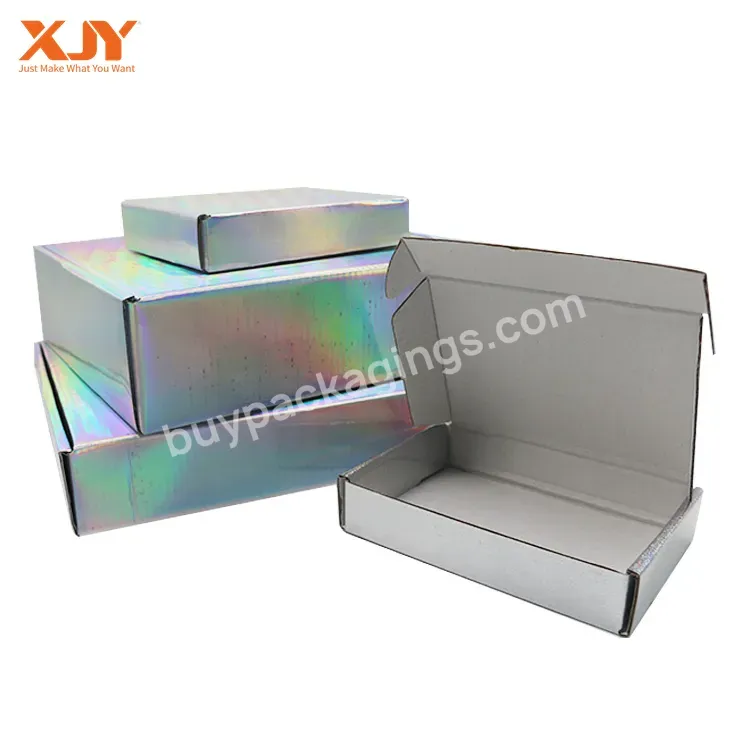 Xjy Corrugated Holographic Packaging Box Cardboard Printing Candy Mailing Shipping Box Small Business Custom Mailer Box - Buy Corrugated Mailing Boxes,Holographic Packaging Box,Holographic Box.