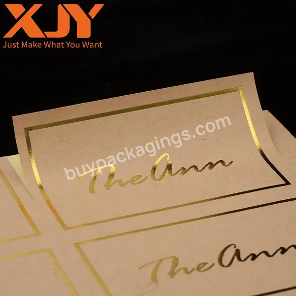 Xjy Custom Adhesive Separated Kiss Out Kraft Paper Label With Own Logo Round Kiss Out Die Cut Sticker