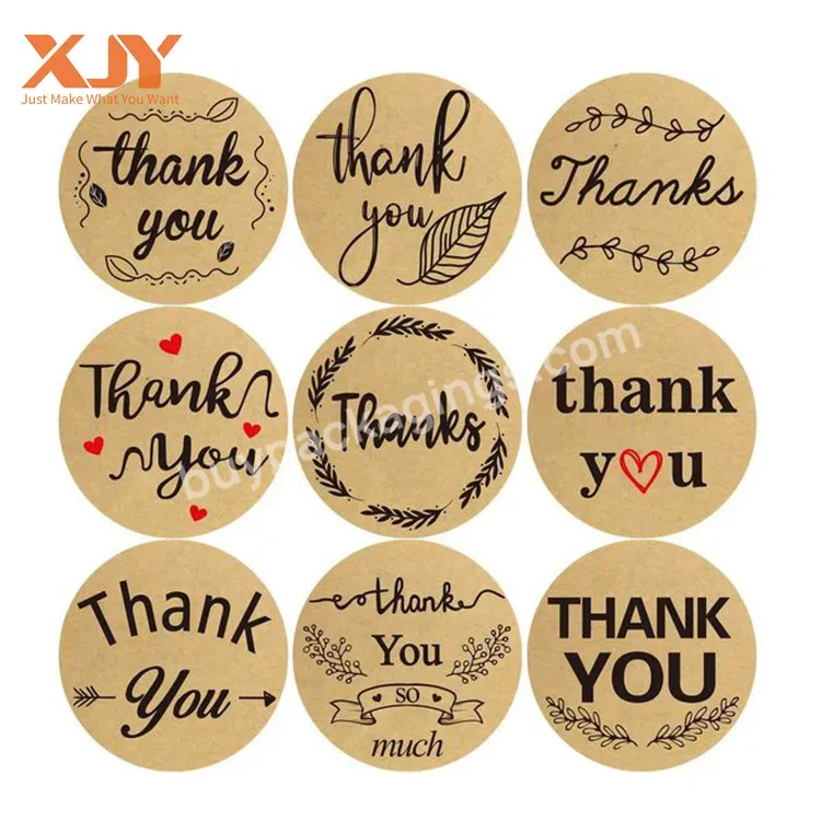 Xjy Custom Adhesive Separated Kiss Out Kraft Paper Label With Own Logo Round Kiss Out Die Cut Sticker