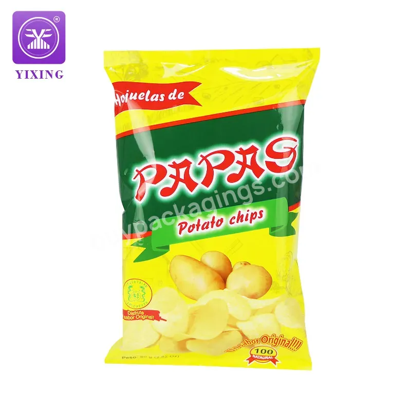 Yixing Oem Custom Printed Snack Potato Chips Crisps Food Packaging Plastic Bag With Inside Foil Flexible Roll Film - Buy Custom Printed Potato Chip Bags,Chip Packaging Bag,Food Packaging Packaging.