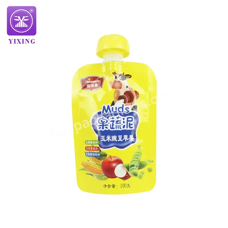 Yixing Packaging Custom Printed Children's Complementary Food Spout Pouch Aluminum Foil Fruit Mud Bag With Spout - Buy Spout Pouch,Aluminum Foil Spout Pouch,High Temperature Setrilization.