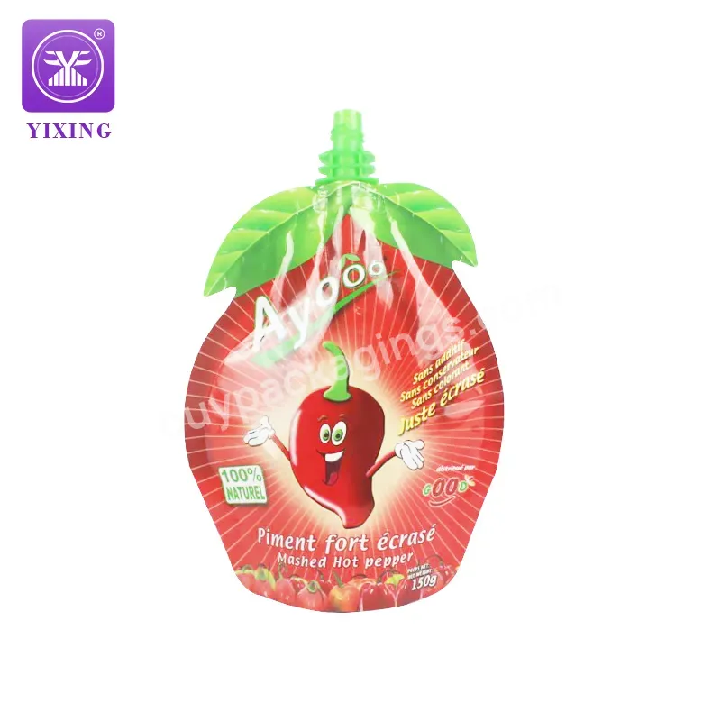 Yixing Packaging Custom Printed Chilli Sauce Spout Pouch Hot Sauce Special-shaped Food Bag - Buy Spout Pouch,Special-shaped Food Bag,Chilli Sauce Spout Pouch.