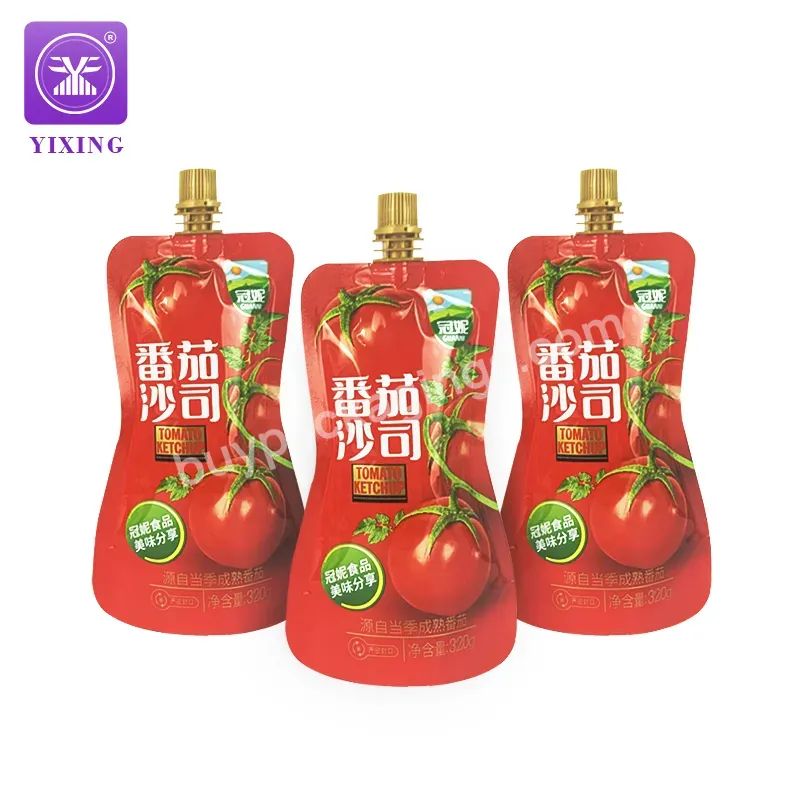 Yixing Packaging High Temperature Filling Special-shaped Tomato Sauce Spout Pouch Bottle Bag - Buy Spout Pouch,Aluminum Foil Retort Pouch,Tomato Sauce Bag.