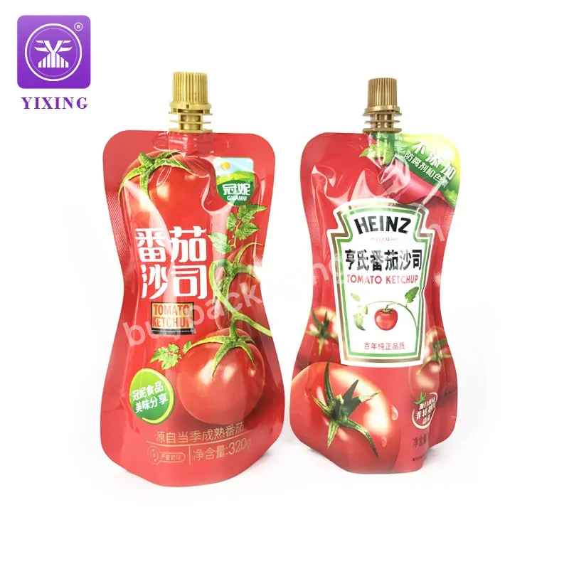 Yixing Packaging High Temperature Filling Special-shaped Tomato Sauce Spout Pouch Bottle Bag - Buy Spout Pouch,Aluminum Foil Retort Pouch,Tomato Sauce Bag.