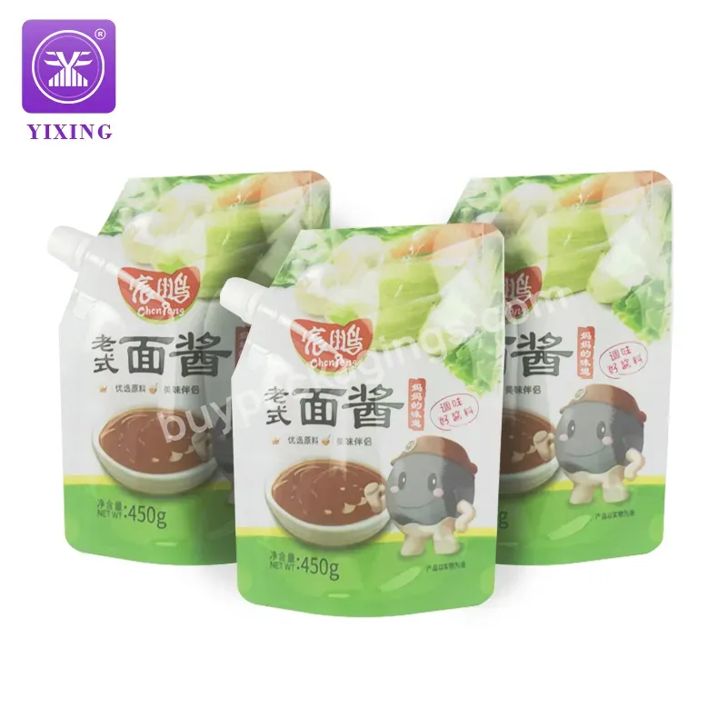 Yixing Packaging Ramen Sauce Food Grade Spout Pouch 121 Degrees High Temperature Setrilization - Buy Spout Pouch,Aluminum Foil Retort Pouch,Ramen Sauce Sauce Bag.