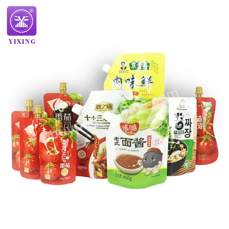 Yixing Packaging Stand Up Spout Pouch Packing Tomato Bag Sauce Doypack Spout Stand Up Pouches Tomato Sauce Liquid - Buy Sauce Spout Pouch,Aluminum Foil Spout Pouch,Tomato Sauce Bag.