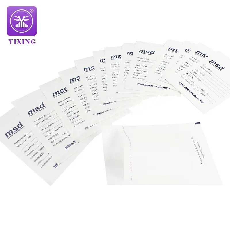 Yixing Packaging Tanzania Meaical Store Department Msd Medicine Bag Pill Pouch Packaging - Buy Plasticpe Moistureproof Dispensing Envelope,Medicine Bag,Hospital Bag.