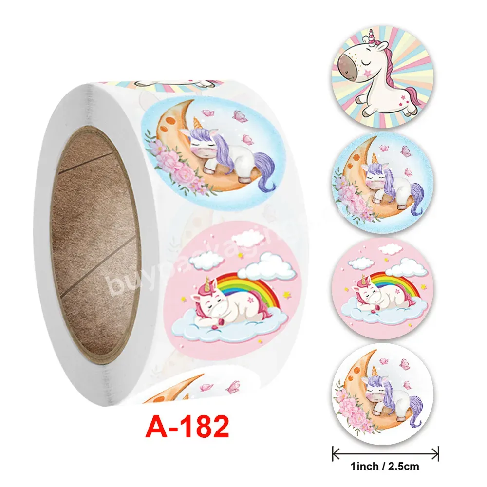 Yohpack 1inch Stock Wholesale Animals Children Reward Stickers Self-adhesive Unicorn Sticker Labels