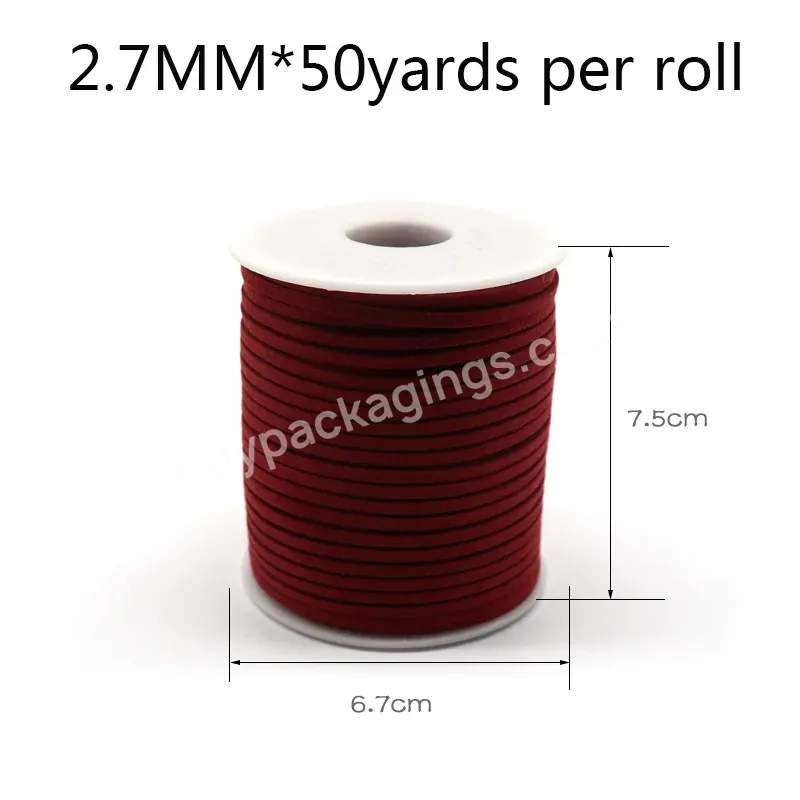 Yohpack 3mm*50yards/roll Cowhide Rope Suede Leather Rope Double-sided Velvet Braided Accessories Packaging Korean Fleece Rope