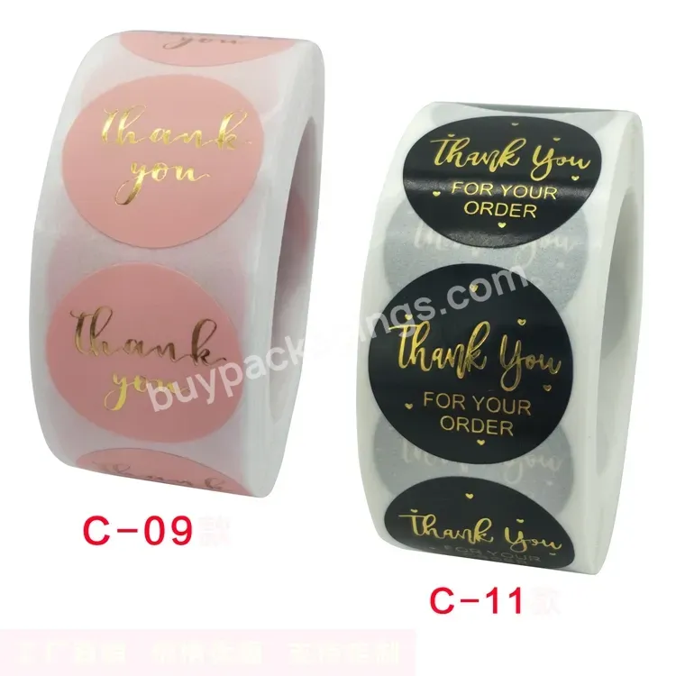 Yohpack Cheap Roll Logo Printing Thank You Stickers Black Pink Adhesive Packaging Label Sticker Custom Sticker - Buy Customized Printed Adhesive Packaging Label Sticker,Whosale Price Customized Size Printing Self Adhesive Kraft Label Sticker Paper,Cu