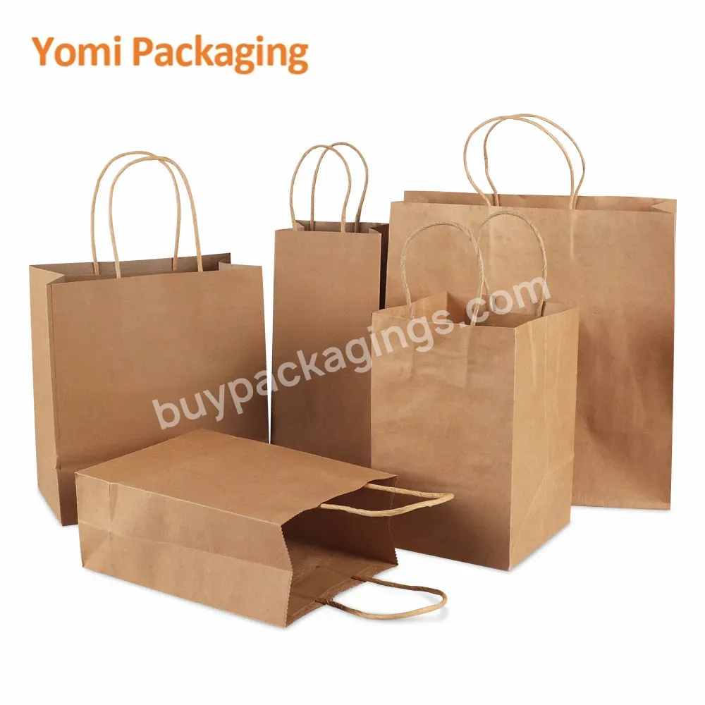 Yomipack Wholesale Custom Colored Kraft Paper Hand Bag Eco Brown Gift Shopping Paper Bag For Take Away Packaging - Buy Wholesale Custom Colored Kraft Paper Hand Bag,Eco Brown Gift Shopping Paper Bag For Take Away Packaging,Wholesale Custom Colored Kr