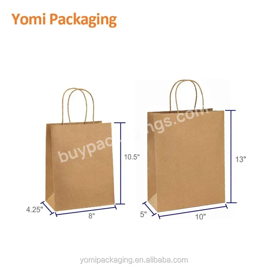 Yomipack Wholesale Custom Colored Kraft Paper Hand Bag Eco Brown Gift Shopping Paper Bag For Take Away Packaging - Buy Wholesale Custom Colored Kraft Paper Hand Bag,Eco Brown Gift Shopping Paper Bag For Take Away Packaging,Wholesale Custom Colored Kr